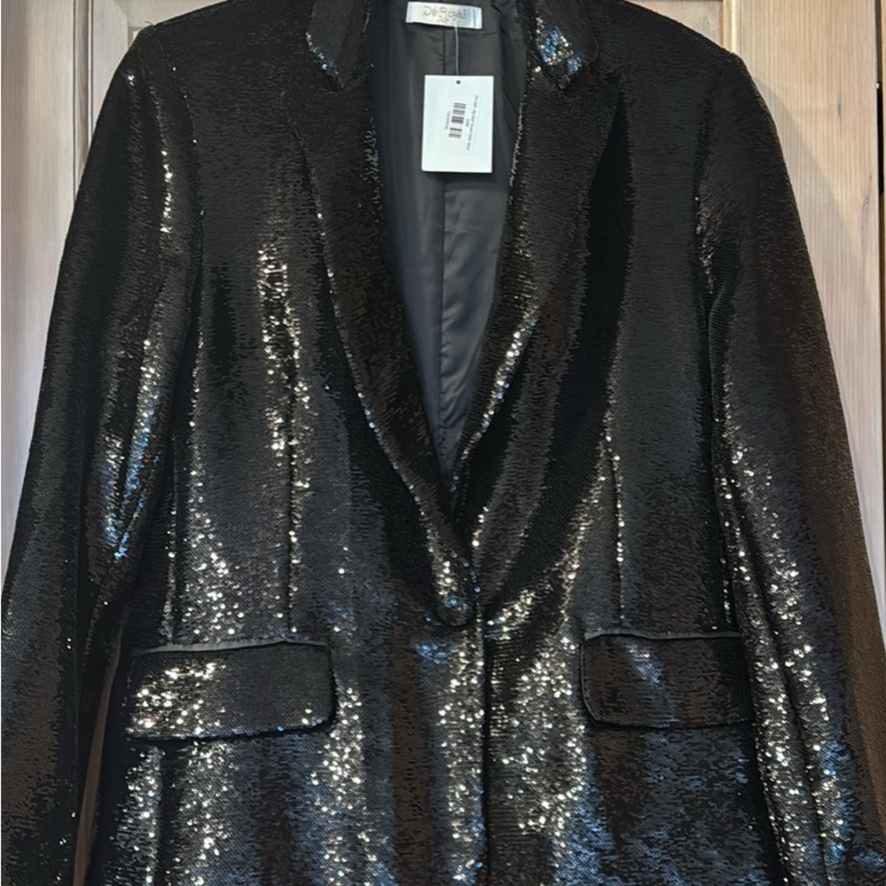 NWT - De Royal Big Night Italian Black Sequin Blazer